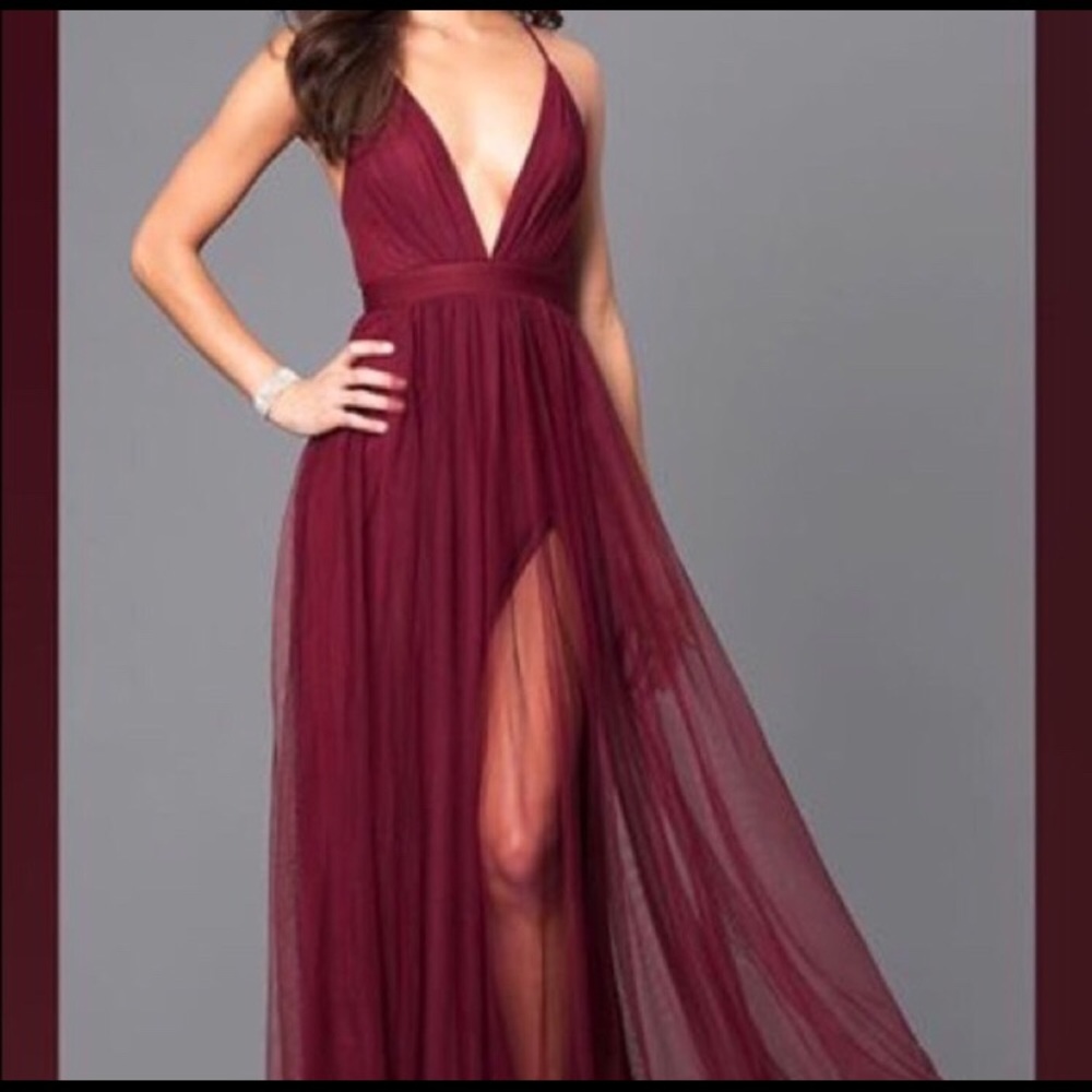 Wine colored prom dress